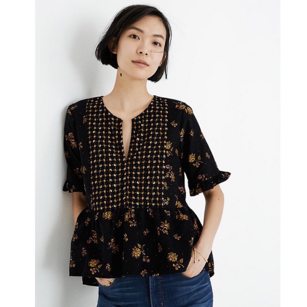 Madewell Peplum Corduroy Top